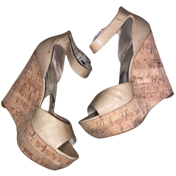 MICHAEL Michael Kors Shoes - MICHAEL MICHAEL KORS Nude Platform Wedge Heels Size 6